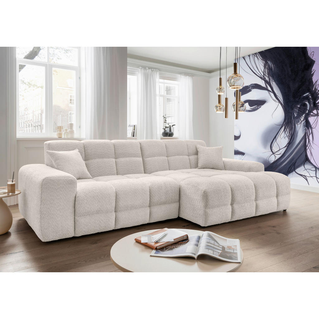 Thumbnail - Livetastic Ecksofa, Weiß, Textil, 4-Sitzer, Füllung: Schaumstoff, Ottomane rechts, L-Form, 301x152 cm, Made in EU, seite...