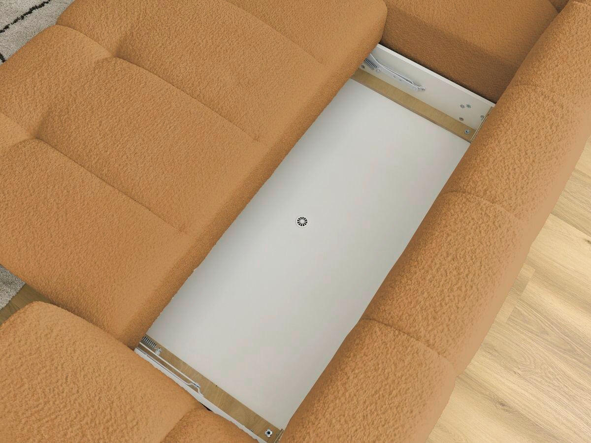 ECKSCHLAFSOFA FUJI Bouclé Gelb  inkl.  - Gelb/Schwarz, MODERN, Kunststoff/Textil (204/282cm)