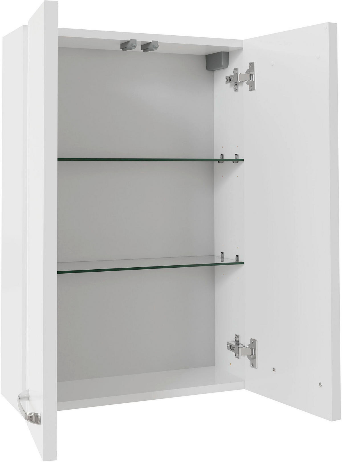 HÄNGESCHRANK 50/73/18 cm  - Chromfarben/Weiß Hochglanz, MODERN, Glas/Holzwerkstoff (50/73/18cm) - Sadena