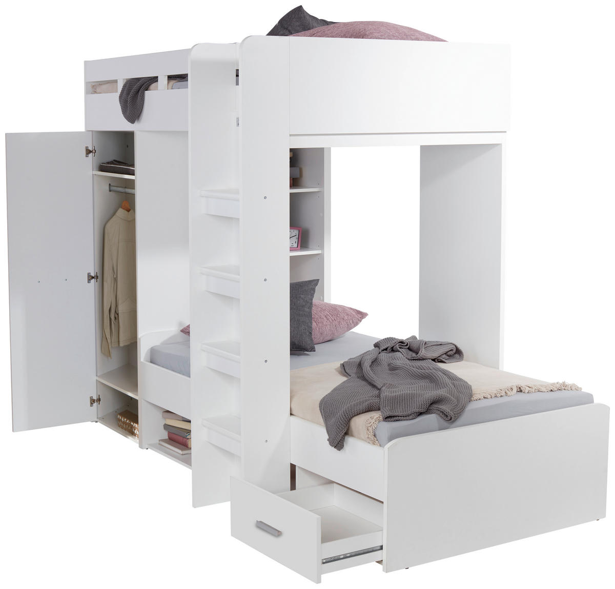 ETAGENBETT - Weiß, KONVENTIONELL, Holzwerkstoff (90/200cm) - Carryhome