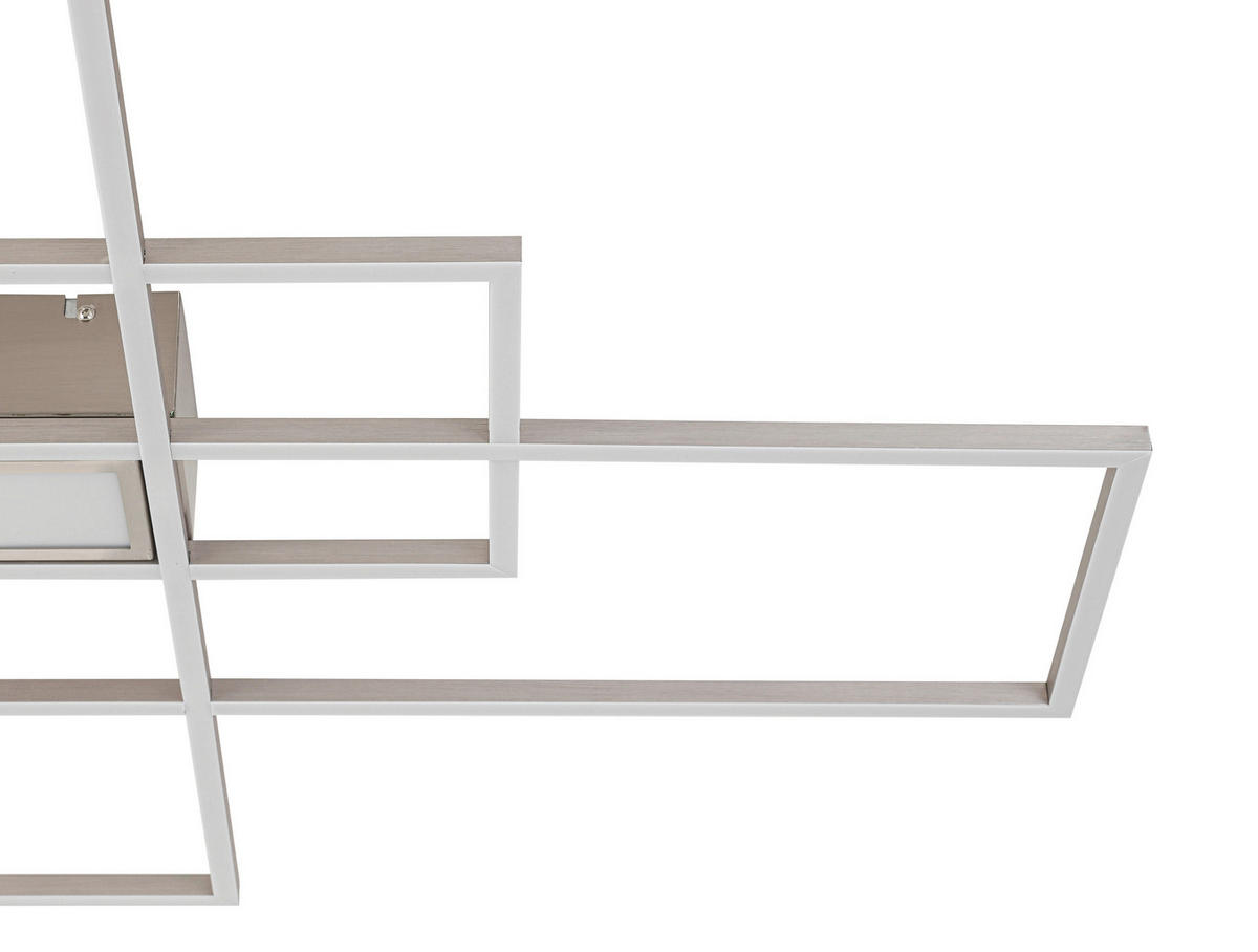 STROPNÍ LED SVÍTIDLO, 100/75/7,5 cm - barvy niklu, Design, kov/plast (100/75/7,5cm) - Novel