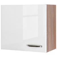 KÜCHENOBERSCHRANK 60/54,8/32 cm  in Sonoma Eiche, Weiß Hochglanz  - Edelstahlfarben/Weiß Hochglanz, MODERN, Holzwerkstoff/Metall (60/54,8/32cm) - FlexWell