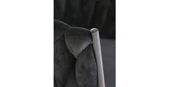 ARMLEHNSTUHL in Samt - Schwarz, LIFESTYLE, Textil/Metall (60/78/55cm) - Ambia Home