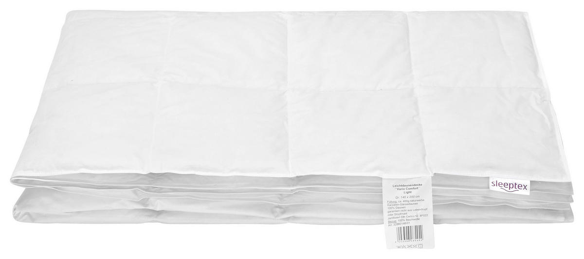 SOMMERDECKE  140/200 cm 100 % Daunen  - Weiß, Basics, Textil (140/200cm) - Sleeptex