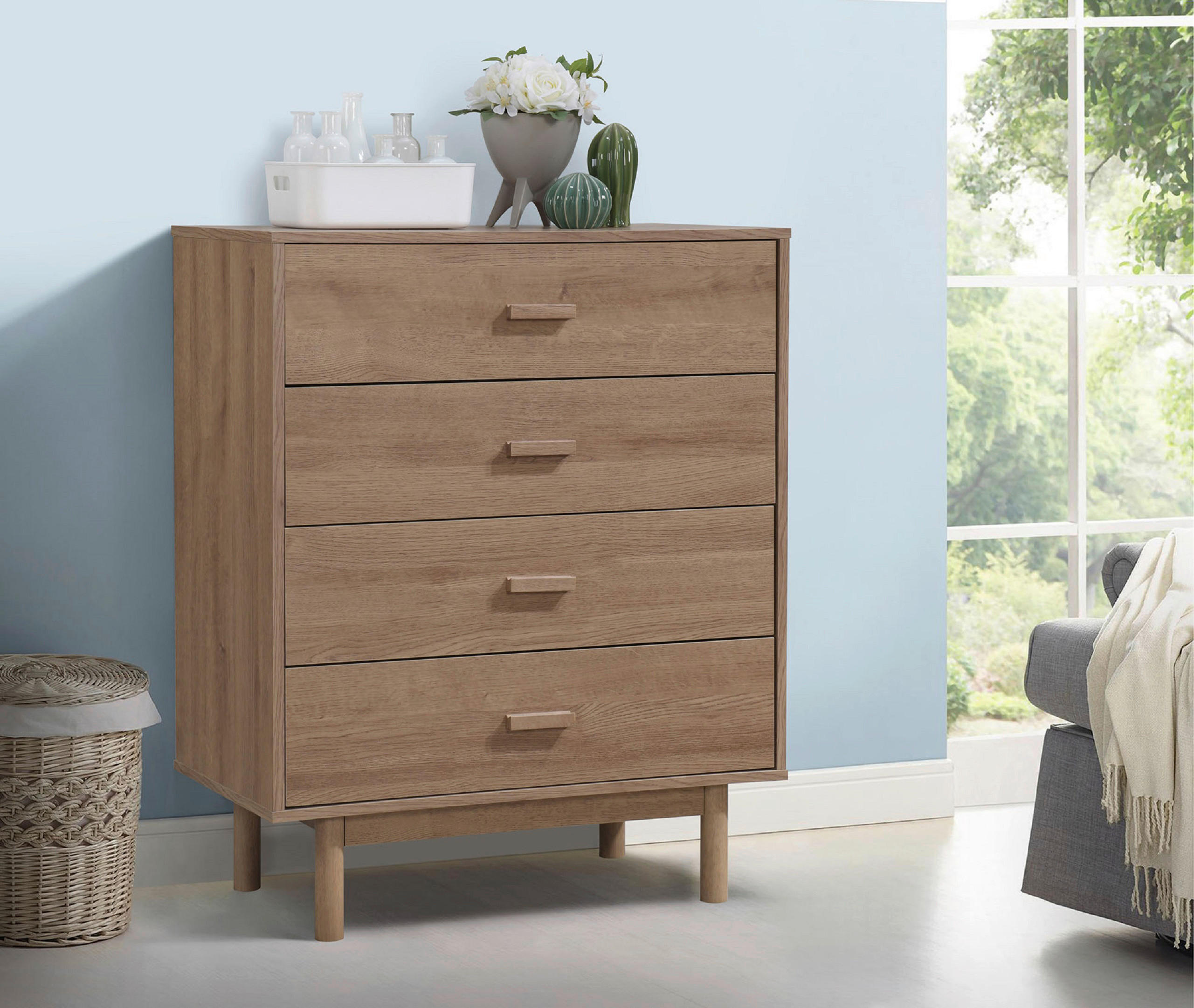 KOMMODE Melanie  in 80/100/44 cm  - Eichefarben, Design, Holzwerkstoff (80/100/44cm) - MID.YOU