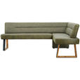 ECKBANK 215/173 cm  in Grün, Eichefarben  - Eichefarben/Schwarz, KONVENTIONELL, Holz/Textil (215/173cm) - Voleo