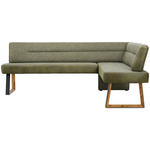 ECKBANK 235/173 cm  in Grün, Eichefarben  - Eichefarben/Schwarz, KONVENTIONELL, Holz/Textil (235/173cm) - Voleo