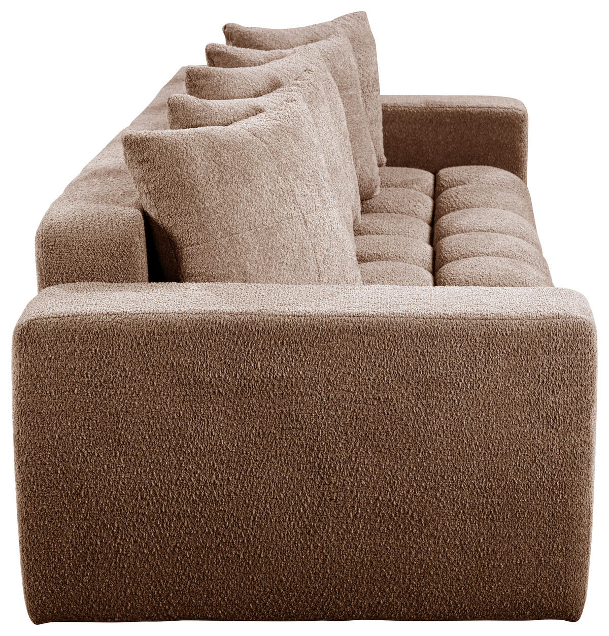 SCHLAFSOFA  mit Liegefunktion, Schlafen auf Sitzhöhe Struktur, Bouclé Altrosa  - Schwarz/Altrosa, Basics, Kunststoff/Textil (250/86/140cm) - Livetastic