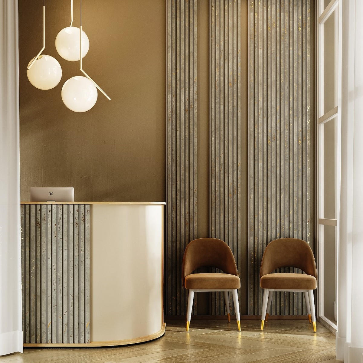 AKUSTIČNI MDF PANEL  STONE   30/260 cm       siva  - siva, Basics, leseni material (30/260cm)