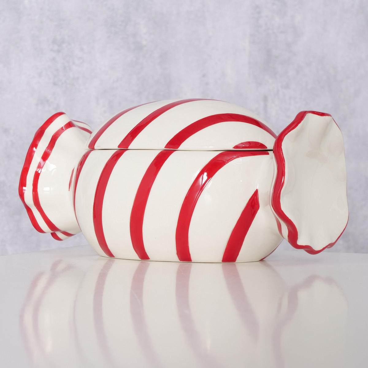 VORRATSDOSE 350 L  - Rot/Weiß, KONVENTIONELL, Keramik (20,4/11,3/10,5cm) - Boltze Home