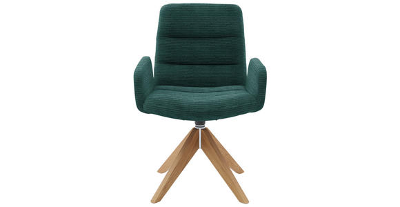 ARMLEHNSTUHL  in Cord  - Naturfarben/Grün, Design, Holz/Textil (61/88/66cm) - Dieter Knoll