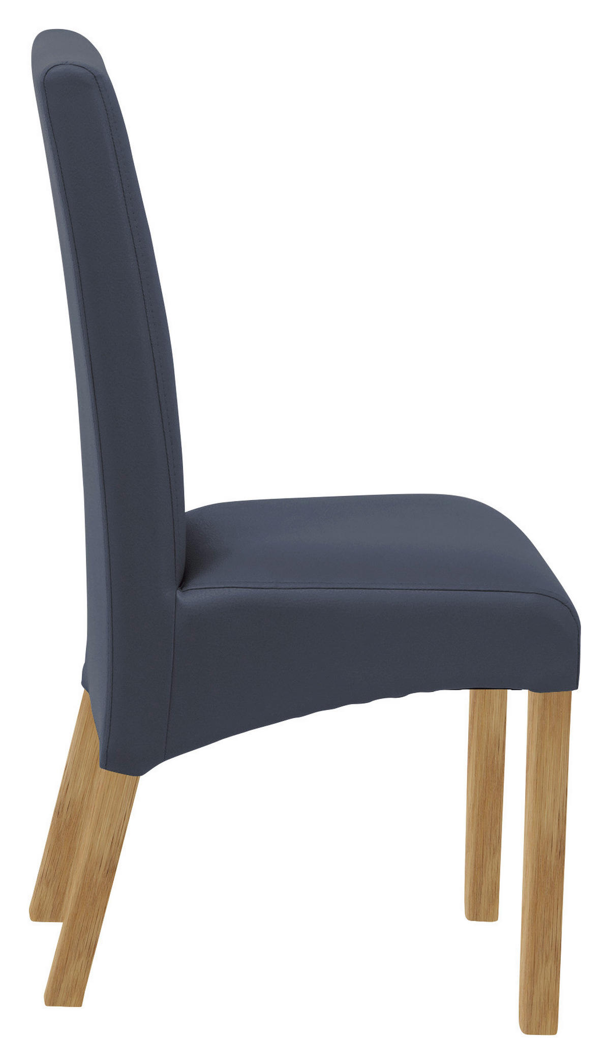 STUHL Lederlook Eichefarben, Dunkelblau  - Eichefarben/Dunkelblau, KONVENTIONELL, Holz/Textil (47/102/57cm) - Carryhome