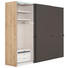 SCHWEBETÜRENSCHRANK 3 -türig Braun, Eichefarben - Eichefarben/Schwarz, Design, Glas/Holzwerkstoff (280/222/68cm) - NOVEL