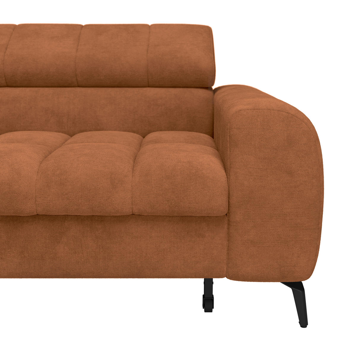 ECKSOFA Rostfarben  - Rostfarben/Schwarz, Trend, Kunststoff/Textil (203/261cm) - Livetastic