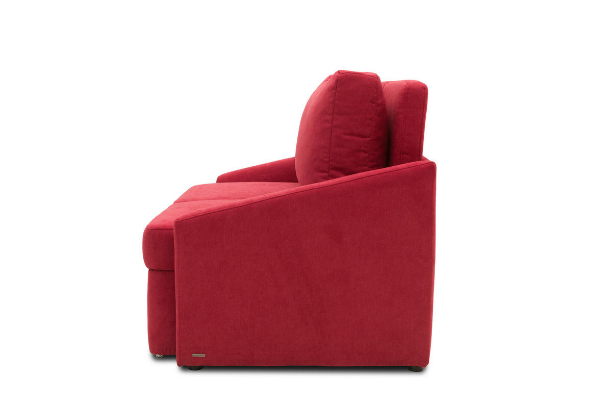 SCHLAFSOFA Mikrofaser Rot  - Beige/Rot, Basics, Kunststoff/Textil (168/86/96cm) - MID.YOU