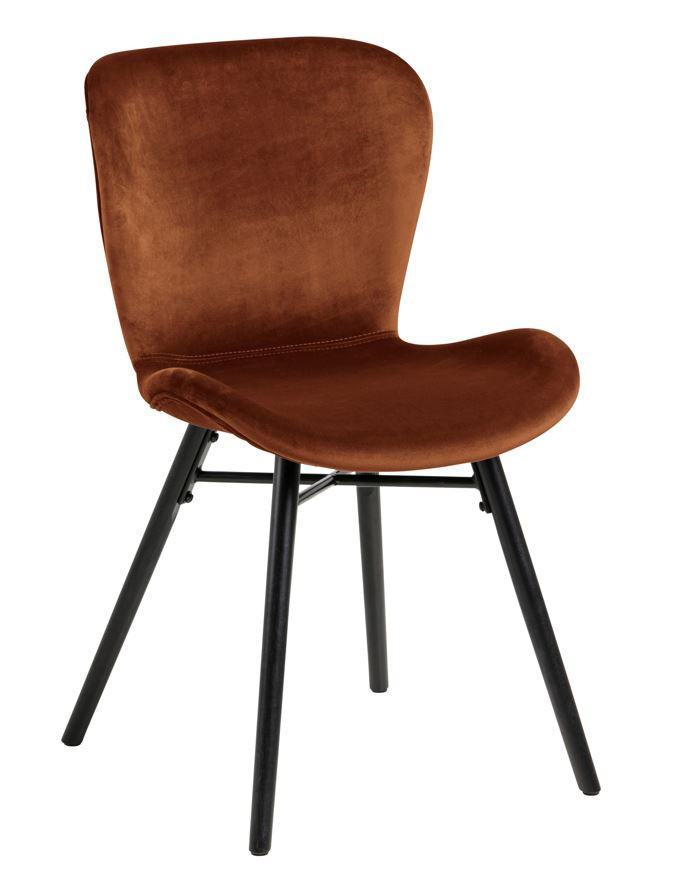 STOL sammet  - svart/kopparfärgad, Trend, metall/textil (47/82,5/53cm) - Hom`in