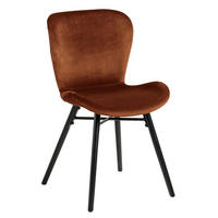 STOL sammet  - svart/kopparfärgad, Trend, metall/textil (47/82,5/53cm) - Hom`in