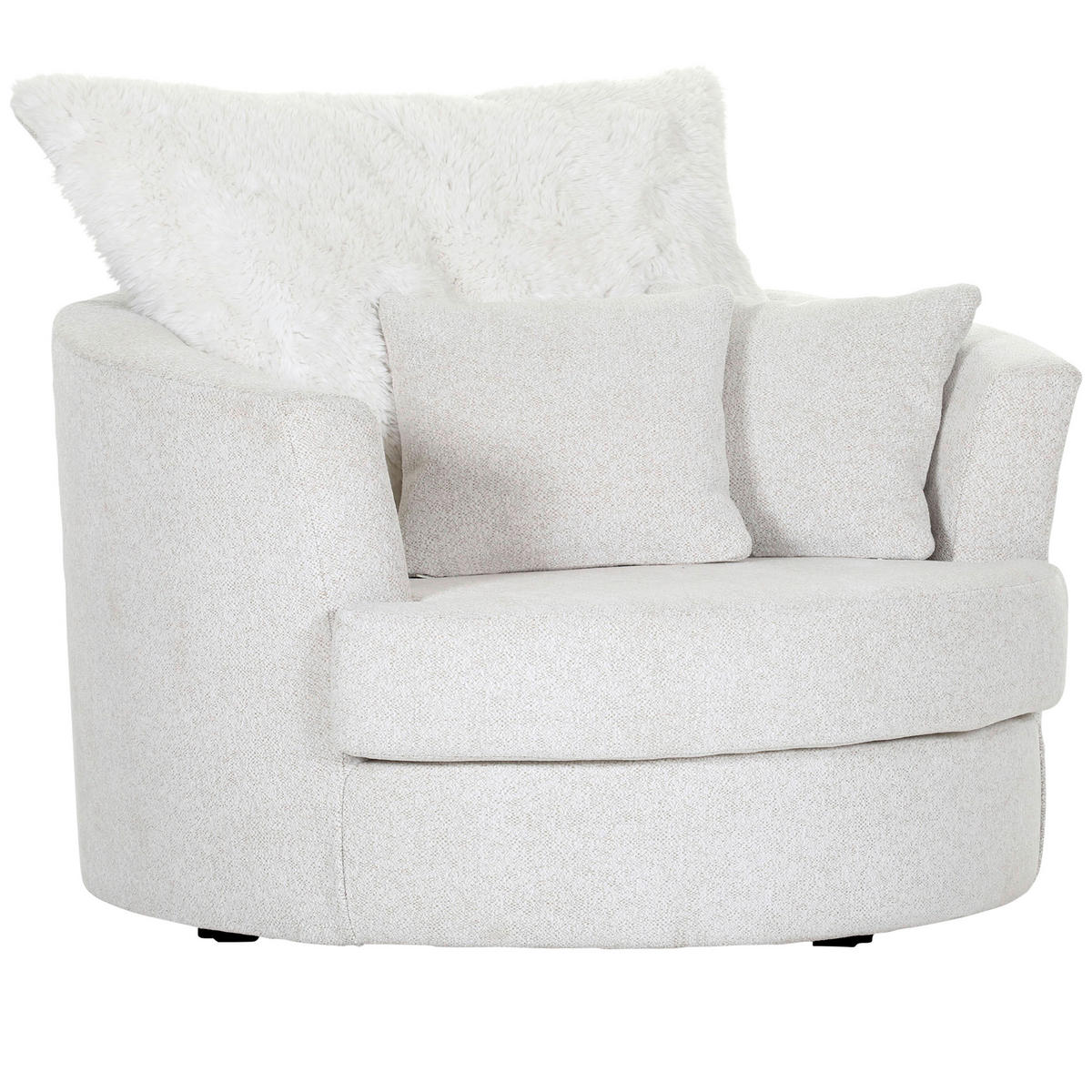 SESSEL in Flachgewebe Weiss  - Weiss/Schwarz, Konventionell, Textil/Metall (115/72/115cm) - Carryhome