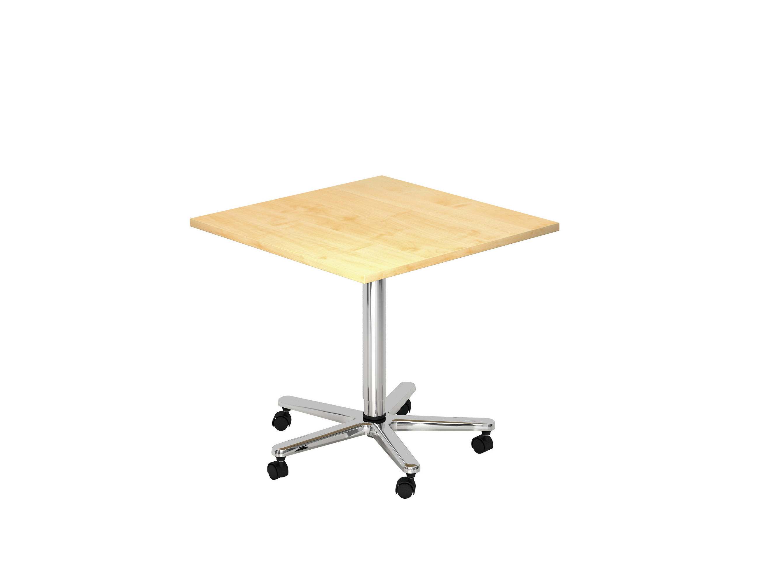 STEHTISCH 80/80/72-114 cm  - Chromfarben/Ahornfarben, KONVENTIONELL, Holzwerkstoff/Metall (80/80/72-114cm) - Venda
