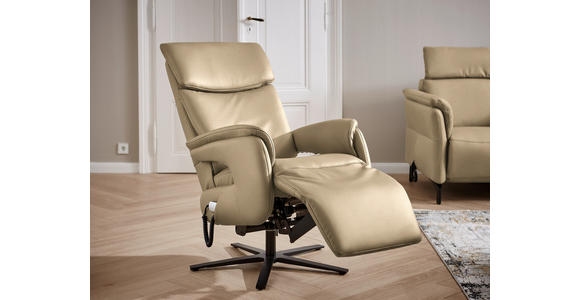 RELAXSESSEL in Textil Ecru - Ecru/Schwarz, Design, Textil/Metall (70/117/85cm) - Dieter Knoll