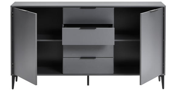 SIDEBOARD Anthrazit  - Salbeigrün/Anthrazit, MODERN, Holzwerkstoff/Metall (165/90/35cm) - Hom`in