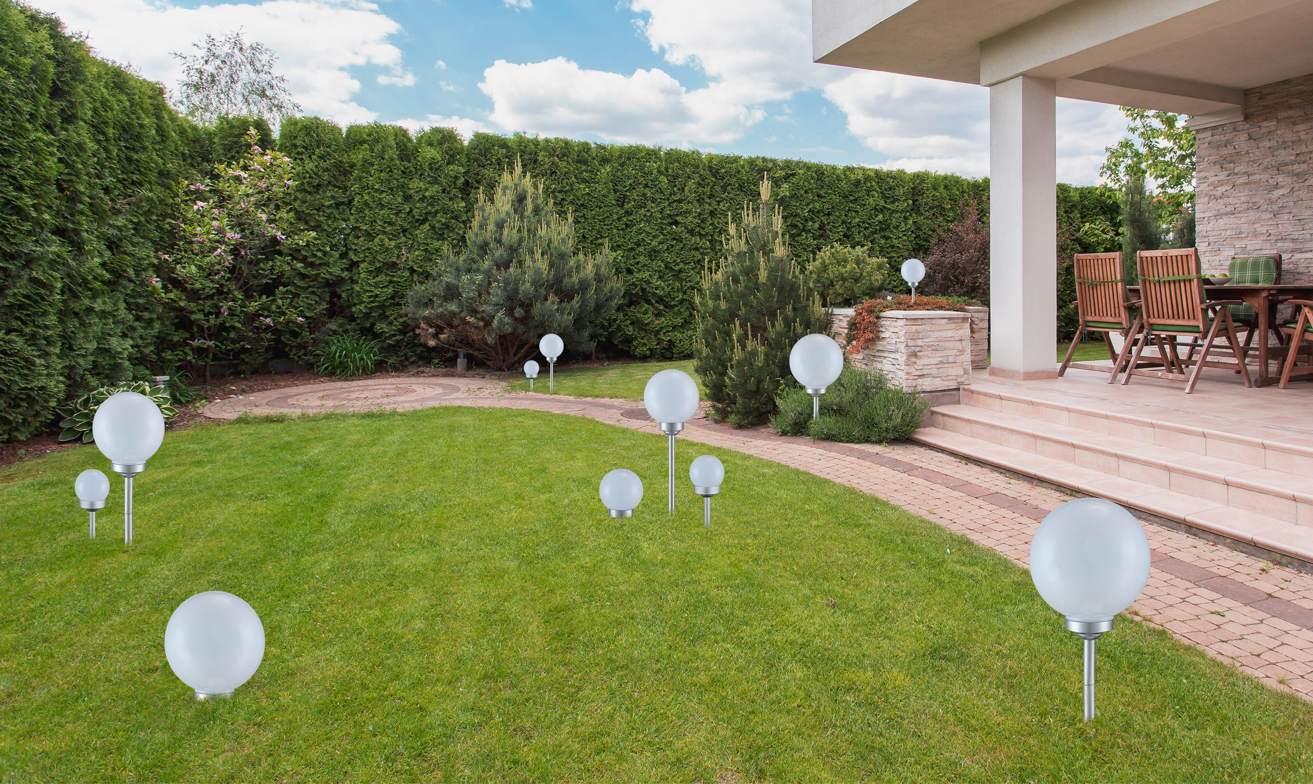SOLARLEUCHTE - Weiss/Silberfarben, Basics, Kunststoff (30/70cm) - Globo
