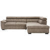 ECKSOFA Taupe Lederlook  - Taupe/Schwarz, Design, Kunststoff/Textil (263/230cm) - Hom`in