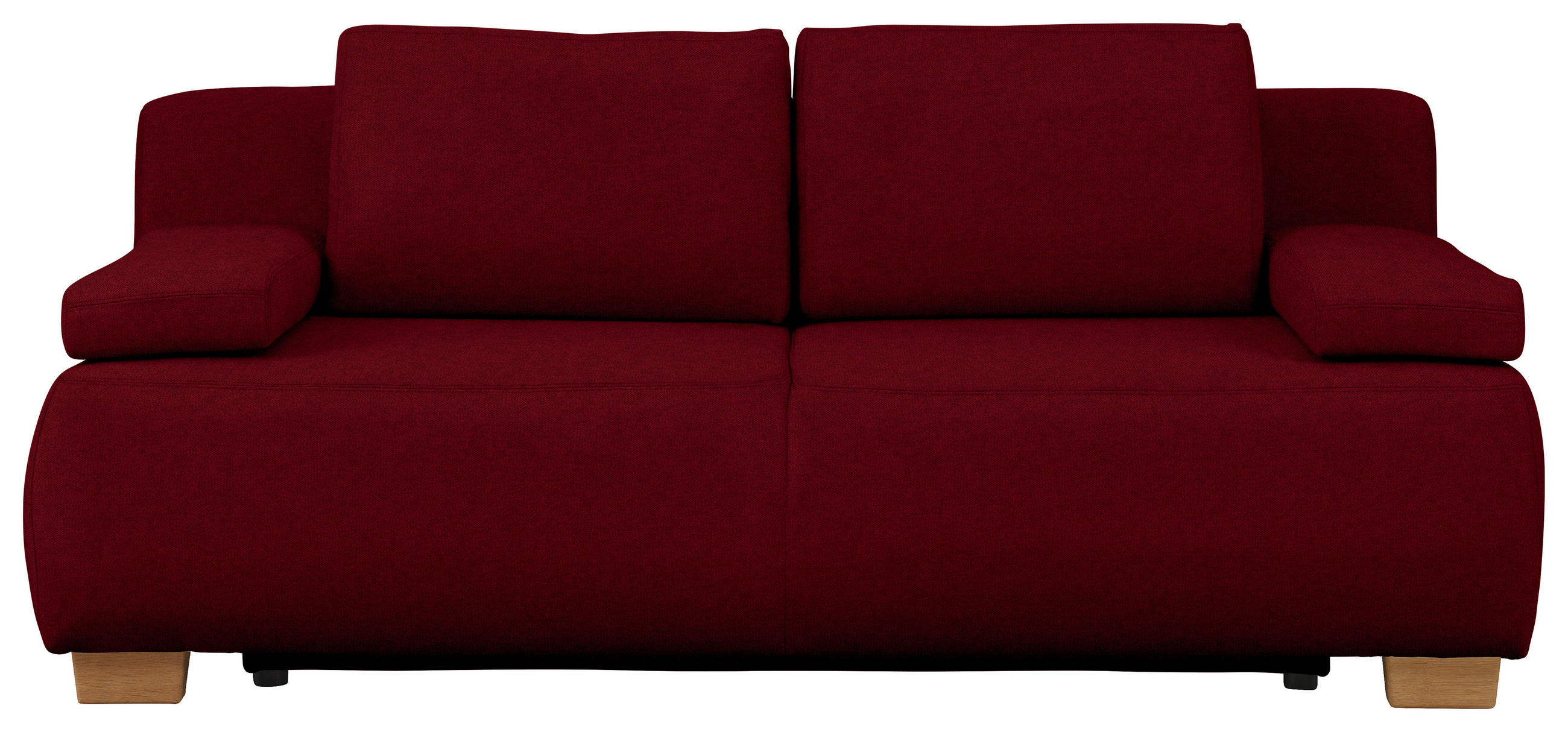 BOXSPRINGSOFA in Webstoff Dunkelrot  - Naturfarben/Dunkelrot, MODERN, Holz/Textil (205/93/108cm) - Venda