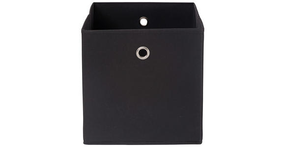 FALTBOX 2er Set Metall, Textil, Karton Schwarz, Silberfarben - Silberfarben/Schwarz, Design, Karton/Textil (32/32/32cm) - Carryhome