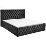 POLSTERBETT gepolstertes Kopfteil Schwarz 140/200 cm  - Schwarz, KONVENTIONELL, Kunststoff/Textil (140/200cm) - Carryhome