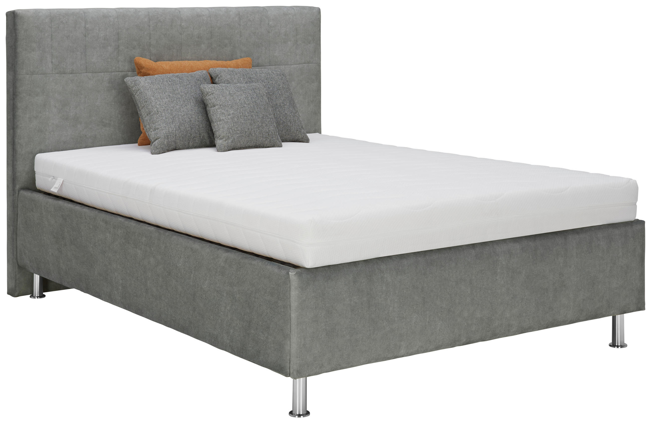 POLSTERBETT Grün 140/200 cm  - Chromfarben/Grün, KONVENTIONELL, Holzwerkstoff/Kunststoff (140/200cm) - Ti'me