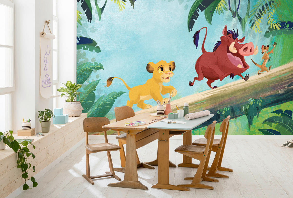 FOTOTAPETE THE LION KING JUNGLE TEAM  - Blau, Design, Textil (400/250cm) - Disney
