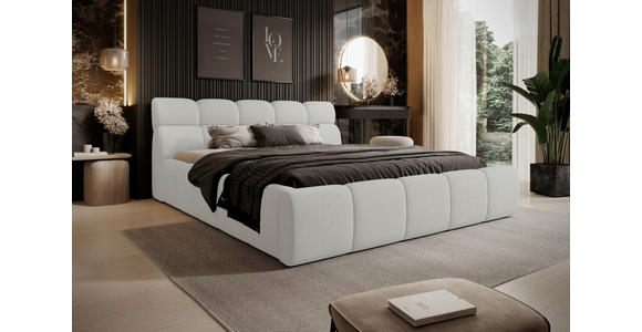 POLSTERBETT 180/200 cm,  in Creme,  - Creme/Schwarz, Design, Kunststoff/Textil (180/200cm) - Esposa