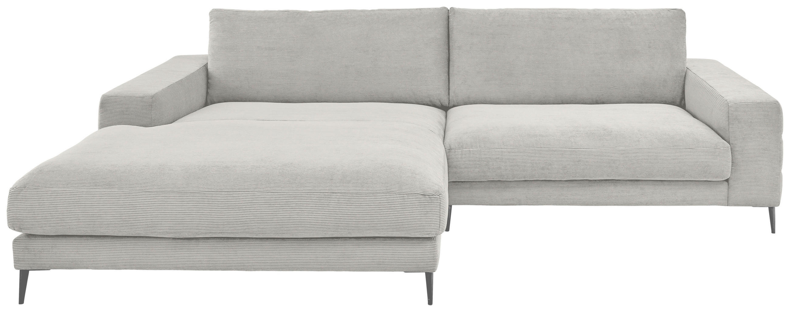 ECKSOFA Weiß Feincord  - Schwarz/Weiß, Design, Textil/Metall (207/293cm) - Dieter Knoll
