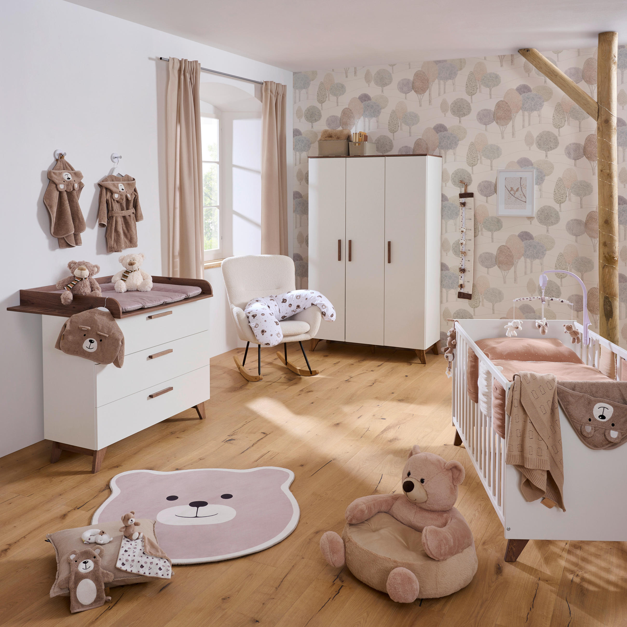 BABYZIMMER Emely 3-teilig  - Weiß, Basics, Holzwerkstoff - Jimmylee