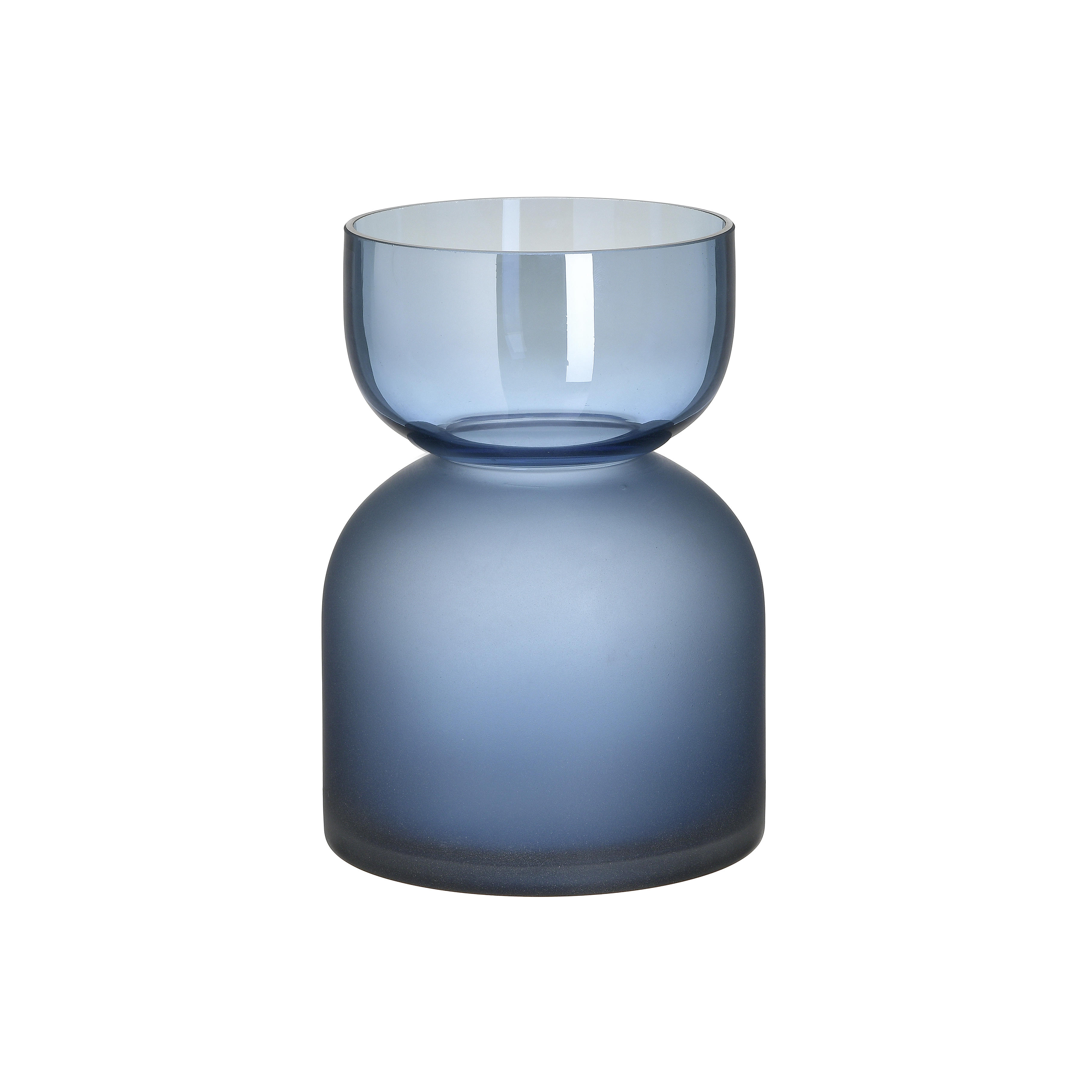 VASE 21 cm  - Blau, Trend, Glas (15/15/21cm)