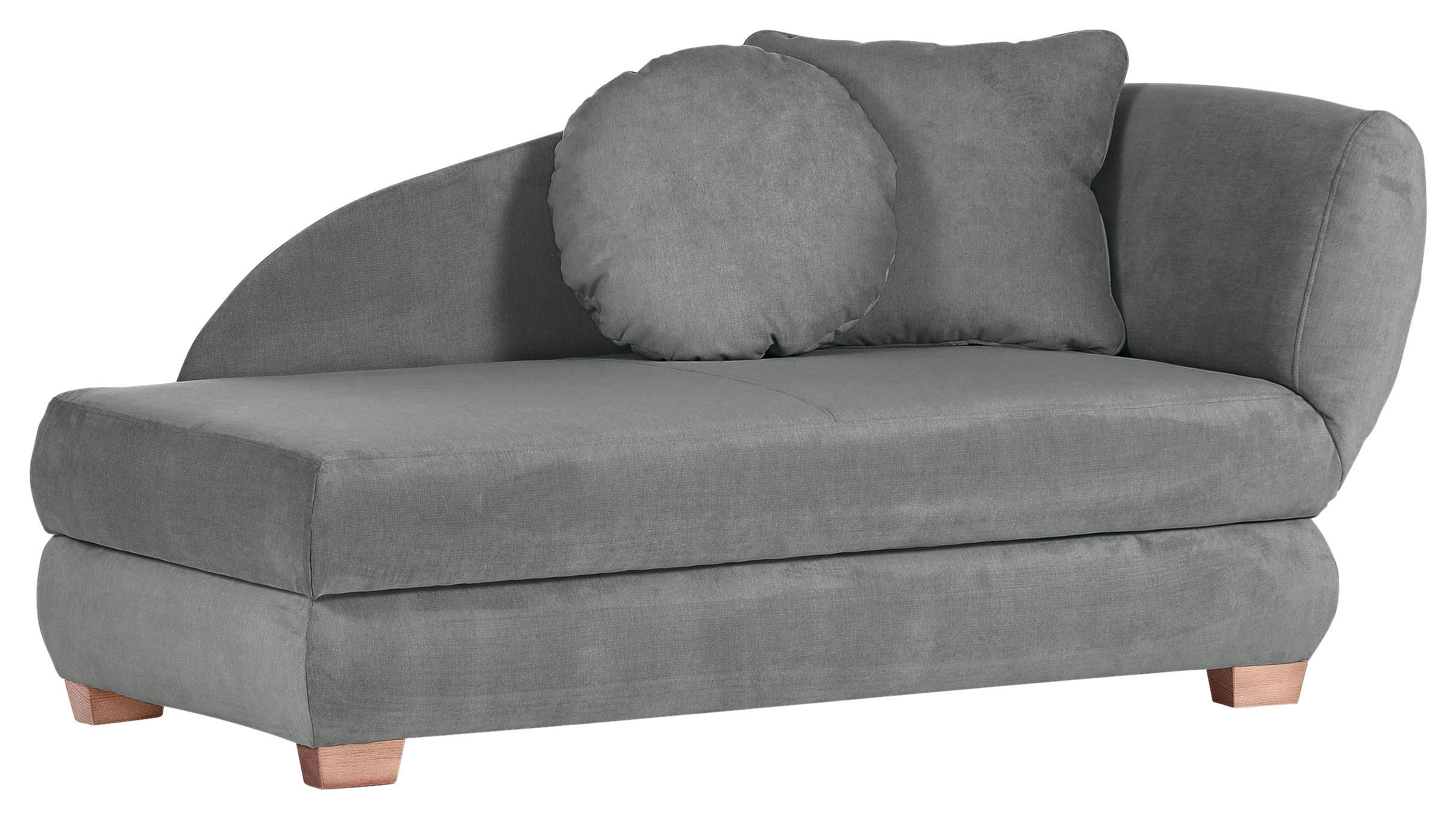 RÉCAMIERE Grau Mikrofaser  - Eichefarben/Grau, LIFESTYLE, Holz/Textil (176/85/88cm) - Xora