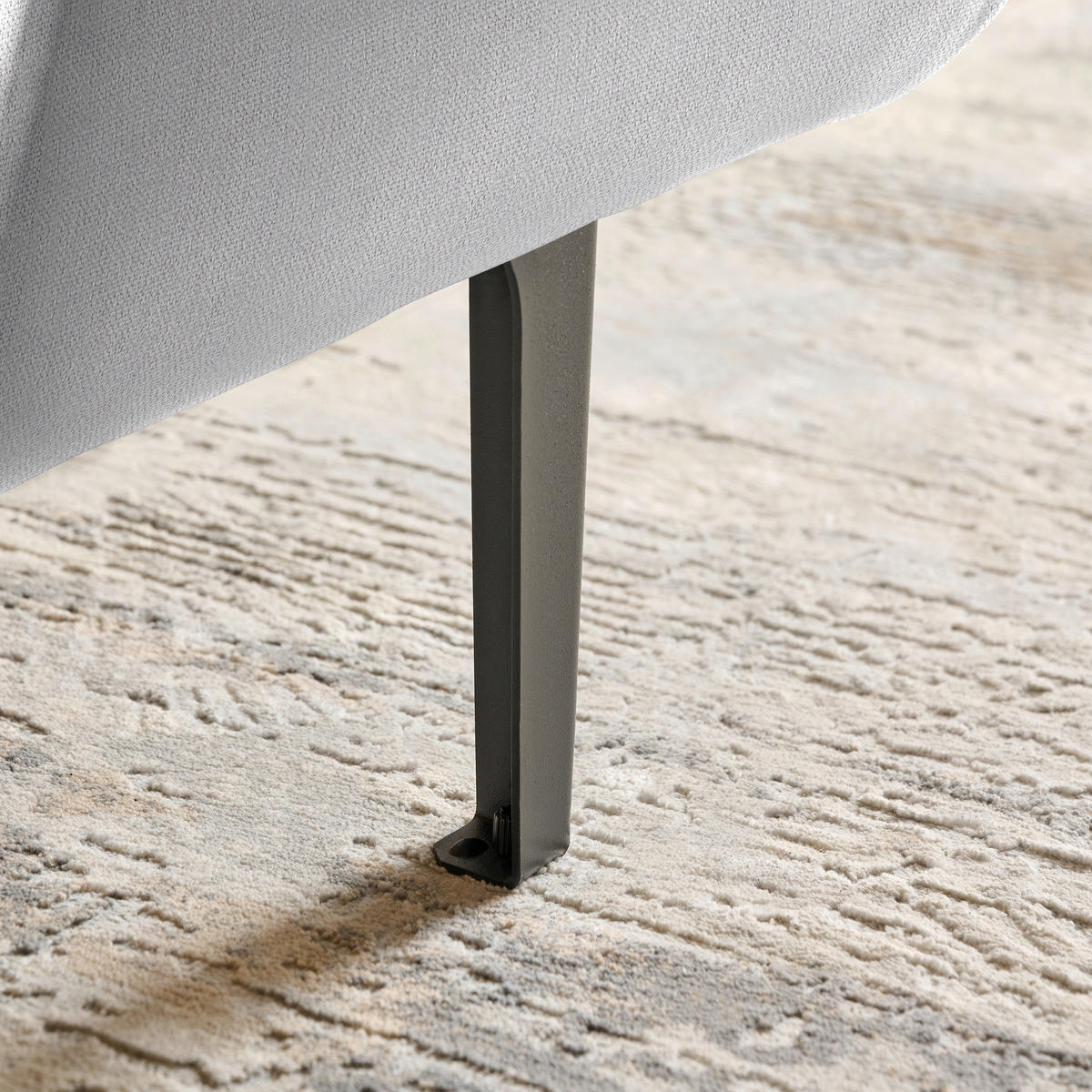 ECKSOFA in Chenille Greige  - Greige/Schwarz, Design, Textil/Metall (167/311cm) - Xora