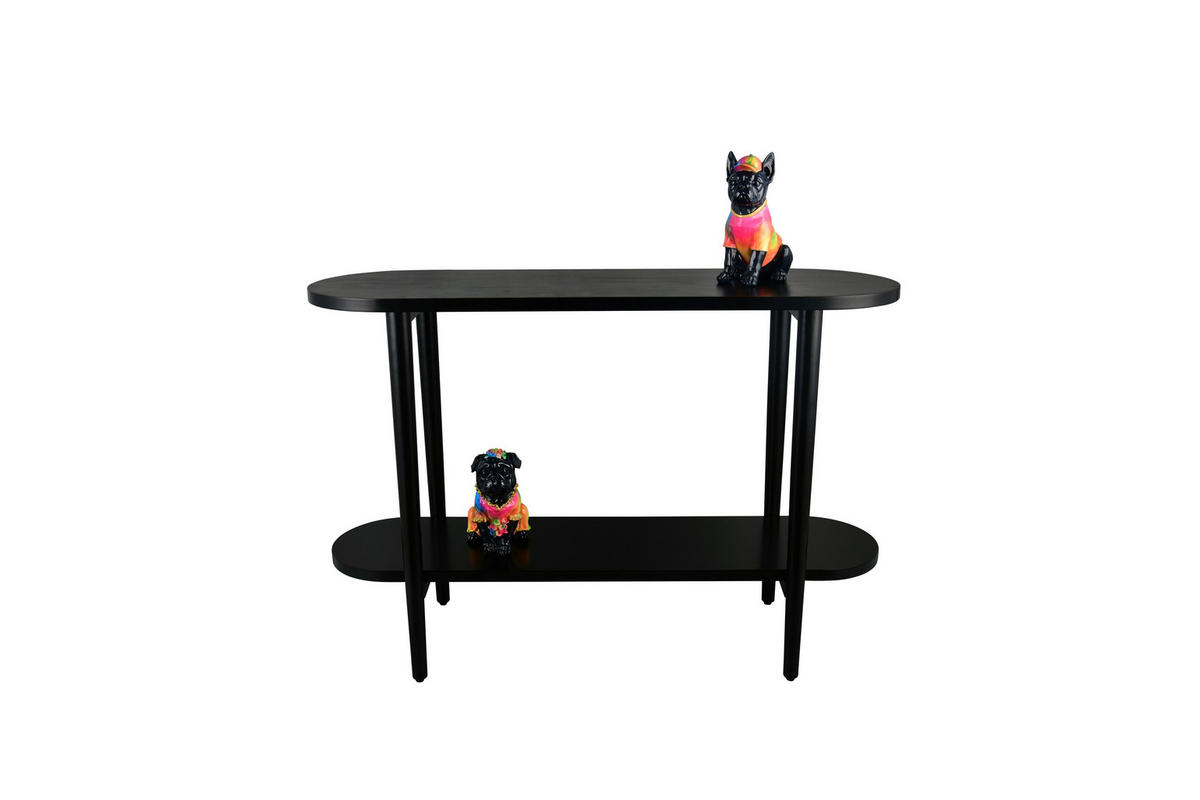 KONSOLENTISCH Mangoholz massiv Schwarz  - Schwarz, MODERN, Holz (110/35/75cm) - Milino