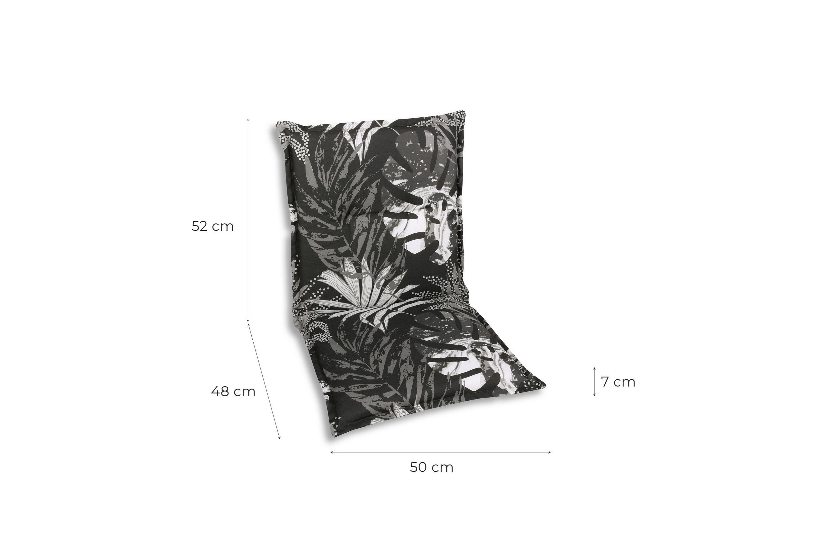 SESSELAUFLAGENSET Blätter  - Schwarz/Weiß, Basics, Textil (50/7/100cm)