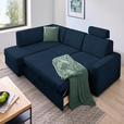 ECKSOFA in Webstoff Dunkelblau  - Schwarz/Dunkelblau, KONVENTIONELL, Kunststoff/Textil (165/224cm) - Xora