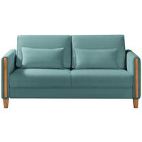 SCHLAFSOFA in Holz, Textil Blau, Buchefarben  - Blau/Buchefarben, Design, Holz/Textil (174/88/104cm) - Niels Andersson
