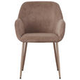 ARMLEHNSTUHL  in Eisen Cord  - Taupe, Design, Textil/Metall (57,5/84/61cm) - Xora