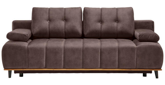 SCHLAFSOFA Clive in Webstoff Braun  - Schwarz/Braun, Design, Holz/Textil (206/77-87/102cm) - Novel