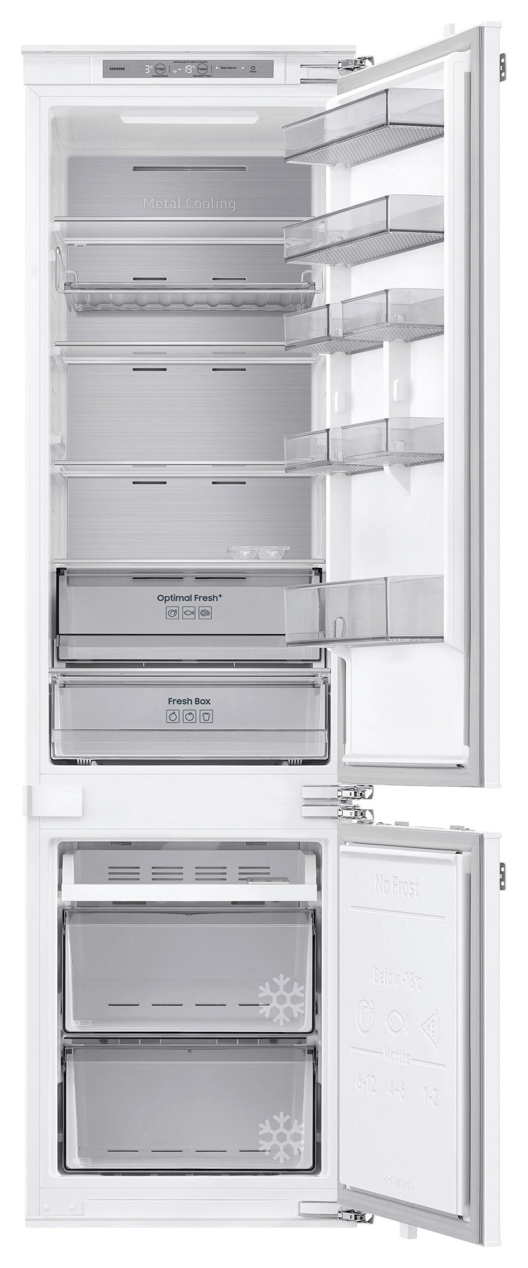KÜHLSCHRANK 54/193,5/55 cm BRB80F30ADF0EF  - Edelstahlfarben/Weiß, Basics, Glas/Metall (54/193,5/55cm) - Samsung