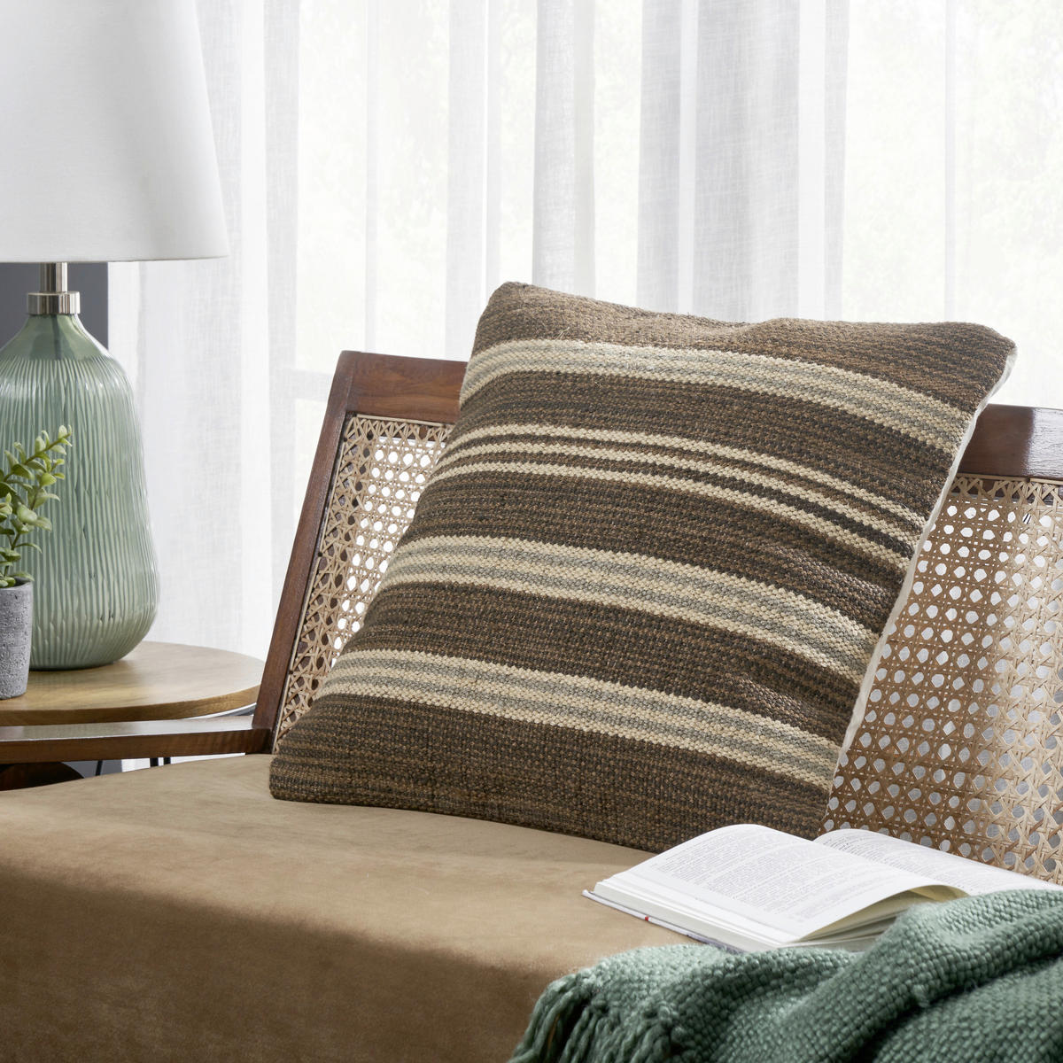 ZIERKISSEN  50/50 cm   - Creme/Braun, Basics, Textil (50/50cm) - Eglo