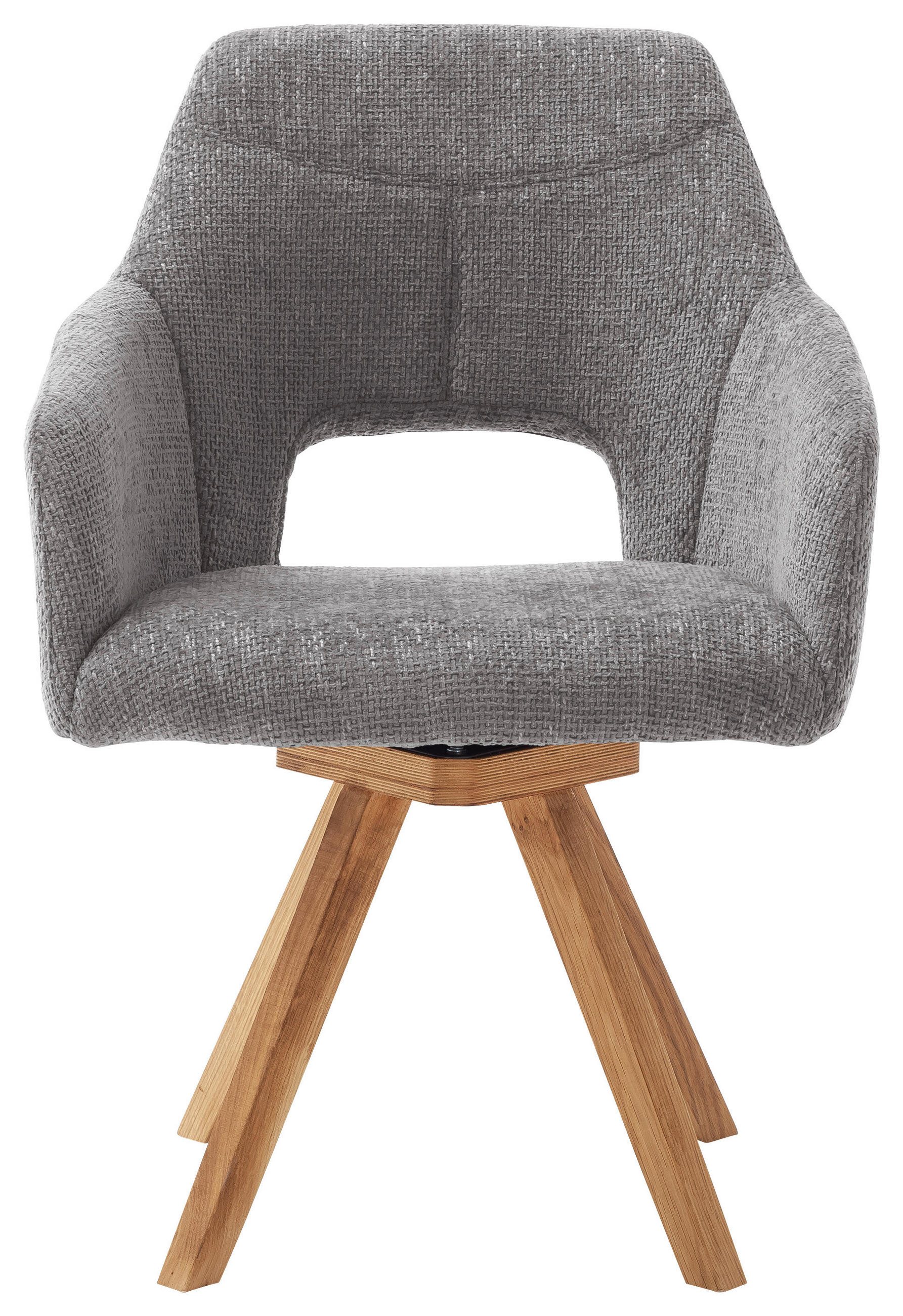 ARMLEHNSTUHL  in Webstoff  - Wildeiche/Dunkelgrau, KONVENTIONELL, Holz/Textil (57/84/57cm) - Voleo