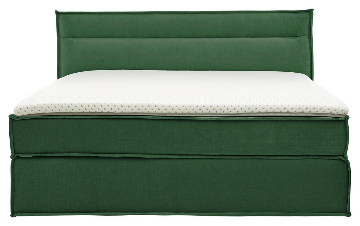 BOXSPRINGBETT 200/200 cm  in Grün  - Schwarz/Grün, Design, Textil (200/200cm) - Musterring