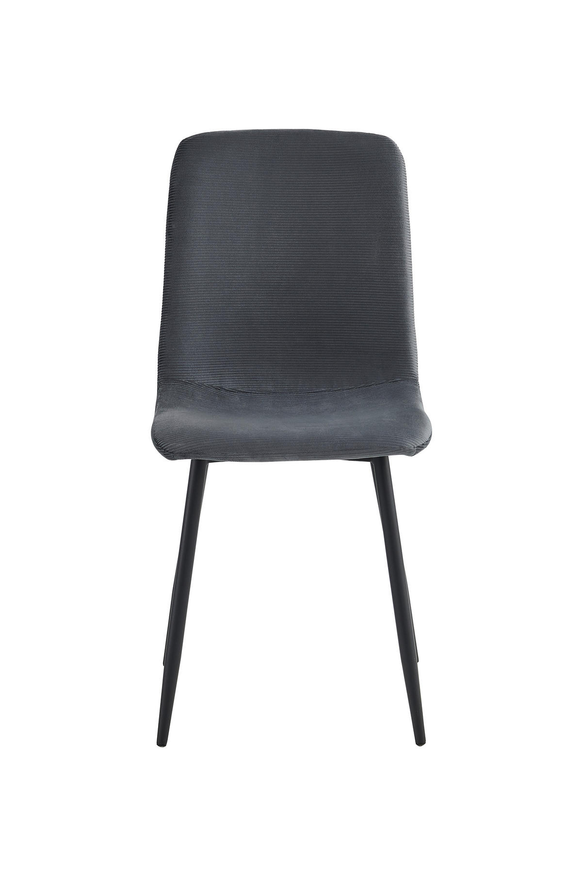 STUHL-SET 4 Stück Stoffauswahl Mikrofaser, Feincord  - Anthrazit/Schwarz, MODERN, Textil/Metall (44/92/54cm) - MID.YOU