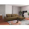 ECKSOFA in Flachgewebe Olivgrün  - Schwarz/Olivgrün, Konventionell, Textil/Metall (279/185cm) - Sit & More